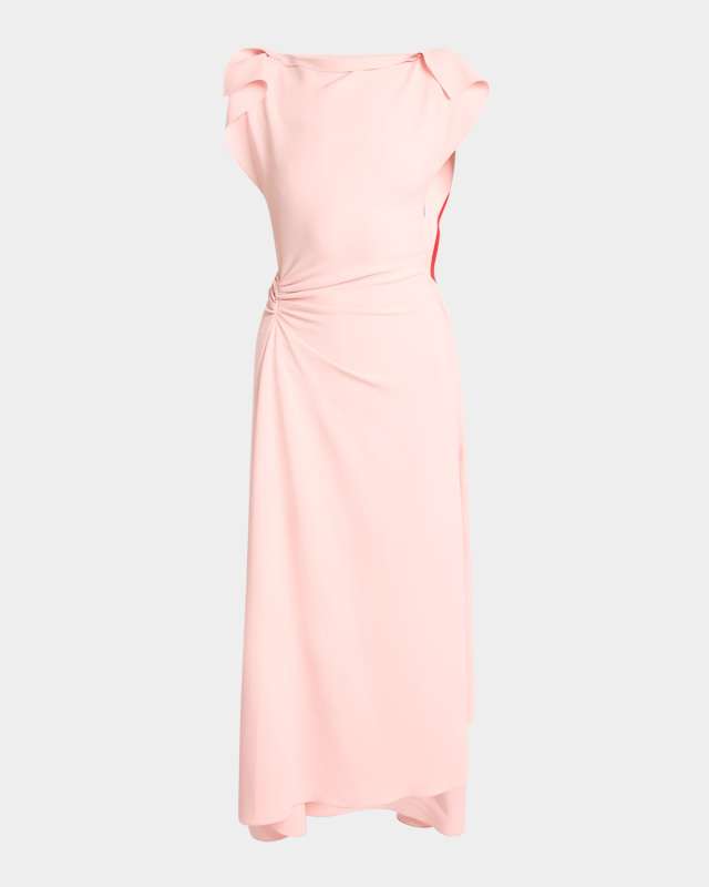 Drape Sleeve Midi Dress